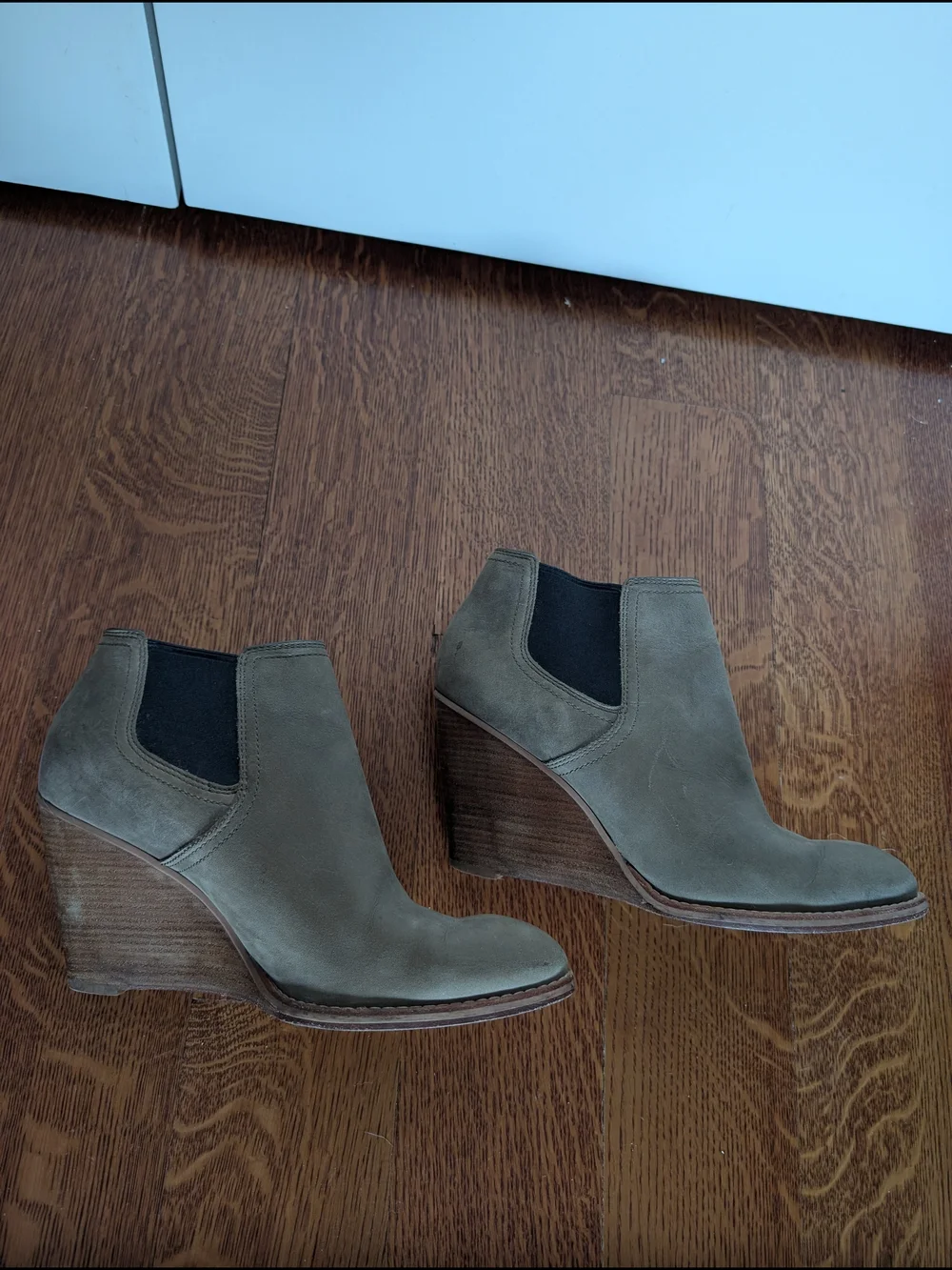 Cole Haan Women's Grey Wedge Booties Size 39 8.5